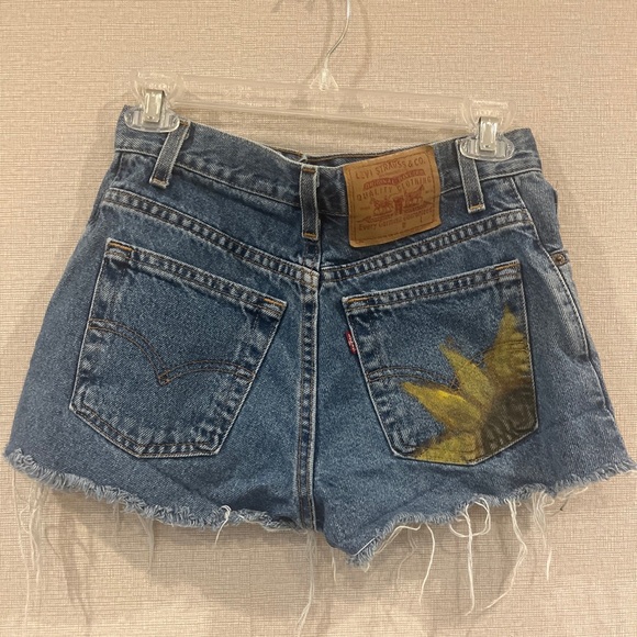 Levi's 511Shorts Womens Juniors 3 Blue Cut Off Distressed Frayed Back Girasol - Picture 11 of 11